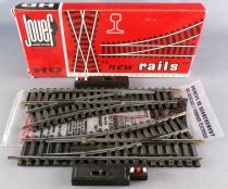 Jouef 85E Ho 2 Aiguillages Electriques à Gauche Rails Acier R 385 Boite Rouge