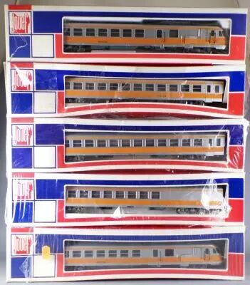 Jouef 8611 5491 5492 5493 5494 Ho Sncf Boxed Turbotrain Set 5 Elements with Lightning