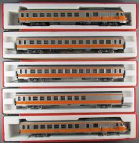 Jouef 8611 5491 5492 5493 5494 Ho Sncf Boxed Turbotrain Set 5 Parts with Light