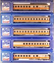 Jouef 8611 5491 5492 5493 5494 Ho Sncf Rame Turbotrain Rtg 5 El&eacute;ments Eclairage Boite Bleue