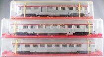Jouef 8640 + 8650 Ho Sncf 2 Voitures Tee PBA Ile de France 3 A8tu Inox Am&eacute;nag&eacute;e + Fourgon A2Dx Eclair&eacute;s Boite Vitrine
