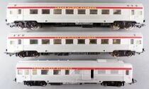 Jouef 8640 + 8650 Ho Sncf 2 Voitures Tee PBA Ile de France 3 A8tu Inox Am&eacute;nag&eacute;e + Fourgon A2Dx Eclair&eacute;s Boite Vitrine