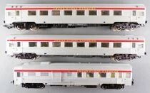 Jouef 8640 + 8650 Ho Sncf 2 Voitures Tee PBA Ile de France 3 A8tu Inox Am&eacute;nag&eacute;e + Fourgon A2Dx Eclair&eacute;s Boite Vitrine