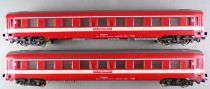 Jouef 8670 Ho Sncf 2 x Y Uic Coach A9 1st Class Red Livery no Box