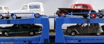 Jouef HJ6627 Ho Sncf Brambles Articulated 3 Axles Cars Transporter Wagon Laeks with 10 Norev Cars no Box
