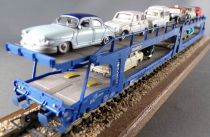 Jouef HJ6627 Ho Sncf Wagon Brambles Porte-Auto Articulé 3 Essieux Laeks 10 Voitures Norev sans Boite