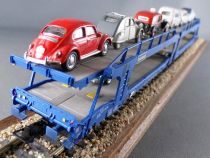 Jouef HJ6627 Ho Sncf Wagon Brambles Porte-Auto Articulé 3 Essieux Laeks 10 Voitures Norev sans Boite