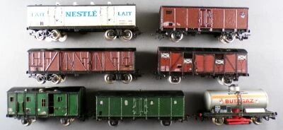 Jouef Ho Sncf Lot de 7 Wagons Marchandises Repeint sans Boite