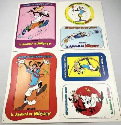 Journal de Mickey (1984) - S�rie de 6 Dingotocollants (Comit� Olympique Fran�ais)