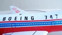 Joustra Ceji R&eacute;f 2896 - Avion Boeing F- 747 T&ocirc;le & Plastique Filoguid&eacute; en Boite