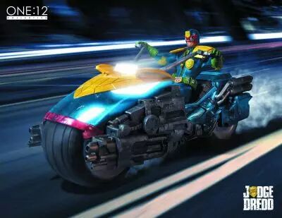 Judge Dredd & Lawmaster ( PX Previews Exclusive) - MezcoToyz - Figurine & V�hicule 1:12�me