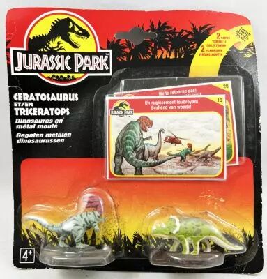 Jurassic Park - Kenner - Figurines M�tal - Ceratosaurus & Triceratops (Neuf sous blister)