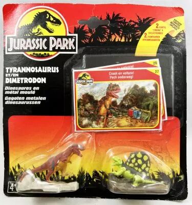 Jurassic Park - Kenner - Figurines M�tal - Tyrannosaurus & Dimetrodon (Neuf sous blister)