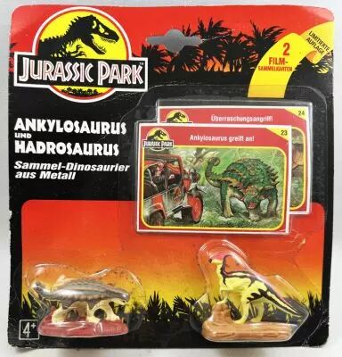 Jurassic Park - Kenner - Metal Figures - Ankylosaurus & Hadrosaurus (mint on card)