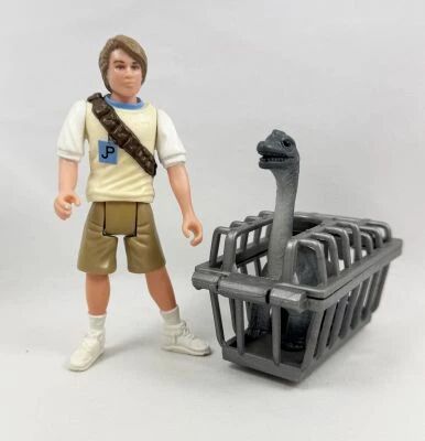 Jurassic Park - Kenner - Tim Murphy with Cage & Brachiosaurus (loose)