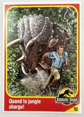Jurassic Park - Trading Card Kenner 1993 (France) - #10 Triceratops 