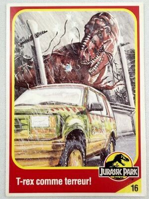 Jurassic Park - Trading Card Kenner 1993 (France) - #16 Tyrannosaurus Rex