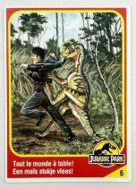 Jurassic Park - Trading Card Kenner 1993 (France / Benelux) - #06 Dilophosaurus