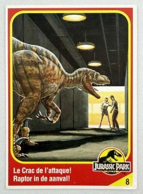 Jurassic Park - Trading Card Kenner 1993 (France / Benelux) - #08 Velociraptor