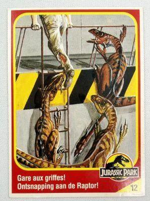 Jurassic Park - Trading Card Kenner 1993 (France / Benelux) - #12 Velociraptor