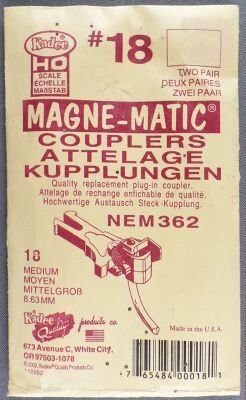 Kadee 18 Ho 2 Paires d\'Attelage Europ�en Courts 8,63mm Nem 362 pour Wagon Neuf Sachet