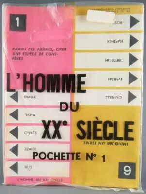 L\'Homme du XX� Si�cle - Jeu de Soci�t� Pierre Sabbagh RTF 60\'s - Pochette Questions Compl�mentaire N�1