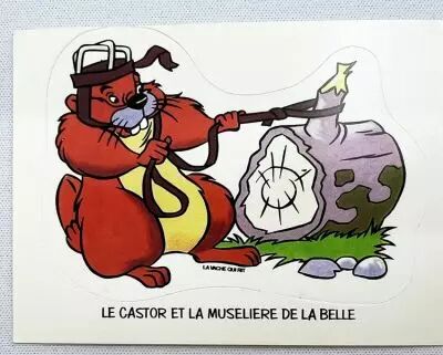 La Belle et le Clochard - Autocollant Promotionnel La Vache qui Rit - Le Castor et la museli�re de la Belle