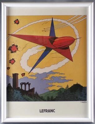 La Grande Menace Jacques Martin - Bookplate Tir� � Part Lefranc Framed