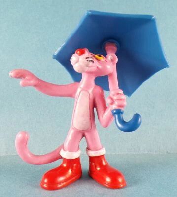 La Panth�re Rose - Figurine Pvc Bully 1983 - Panth�re Rose avec Parapluie