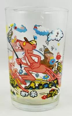 La Panth�re Rose - Verre � moutarde Amora 1983 - La chasse aux papillons