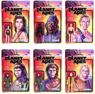 La Plan�te des Singes - Set de 6 action figures ReAction : Cornelius, Zira, Taylor, Nova, Dr. Zaius, G�n�ral Ursus - Super7