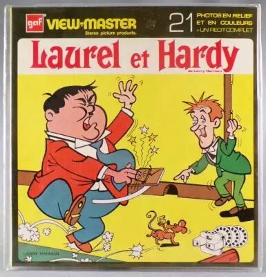 Laurel & Hardy - View-Master 3 Discs Set + Complete Story (GAF) - Mint in Sealed Package