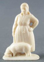 Le Baby l\'Aiglon Advertising Figure - Rural Life - Female Farmer with Pig