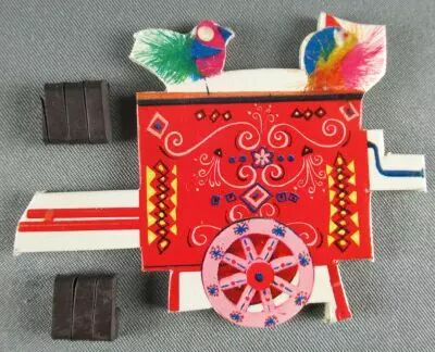 Le Man�ge enchant� - Figurine Carton Magn�tique Djeco 1966 - Orgue de Barbarie