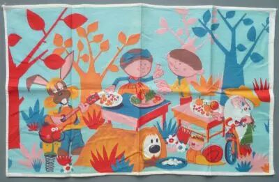 Le Man�ge enchant� - Serviette de table Tissus Imprim�