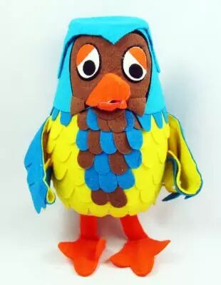 Le Petit Echo de la For�t - Figurine poup�e 20cm - Jacob le hibou - Chanowski Productions 1968