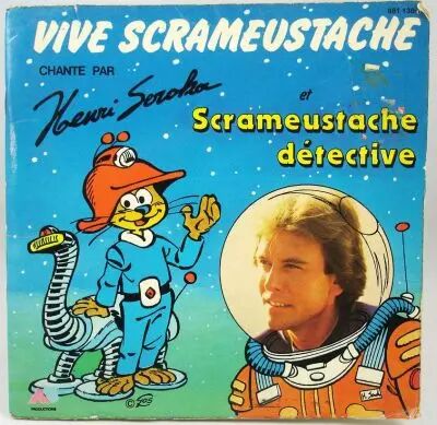 Le Scrameustache - Livre-disque 45T - AB Production - Vive Scrameustache d�tective