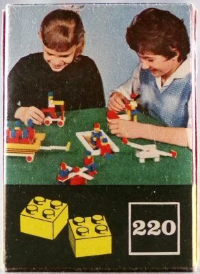 LEGO Ref.220 - Boite de Briques Jaunes 2x2 Plots