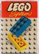 LEGO Ref.281 - Boite de Briques Inclin&eacute;es 1x2 & 3x2 (Bleues)