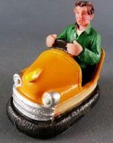 Lemax Crazy Cars Auto Tamponneuse Orange Conducteur Homme 5cm R&eacute;sine