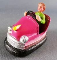 Lemax Crazy Cars Auto Tamponneuse Rose/Mauve Conducteur Gar&ccedil;on 5cm R&eacute;sine