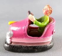 Lemax Crazy Cars Auto Tamponneuse Rose/Mauve Conducteur Gar&ccedil;on 5cm R&eacute;sine