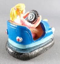 Lemax Crazy Cars Orange Bumper Car Girl Driver 5cm 2\  Resin