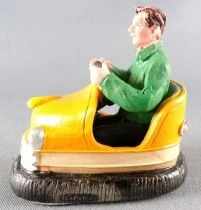 Lemax Crazy Cars Orange Bumper Car Man Driver 5cm 2\  Resin