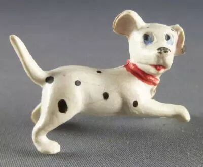 Les 101 dalmatiens - Figurine Jim - Chiot courant t�te tourn�e vers la droite (collier rouge)