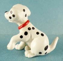 Les 101 dalmatiens - Figurine PVC Bullyland - Chiot Assis Levant la Patte Gauche (Collier Rouge)