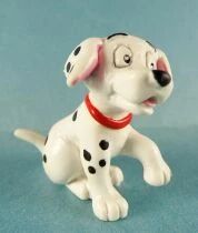 Les 101 dalmatiens - Figurine PVC Bullyland - Chiot Assis Levant la Patte Gauche (Collier Rouge)