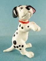 Les 101 dalmatiens - Figurine PVC Bullyland - Chiot Assis Levant les Pattes (Collier Rouge)