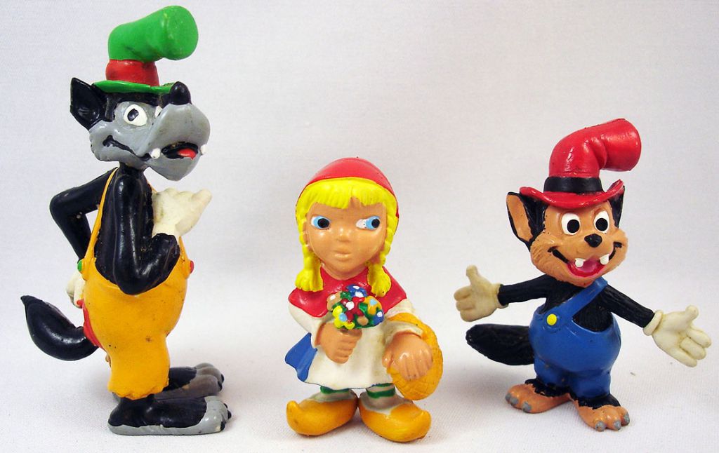 Figurines Goldie et ours en PVC, 9 pièces, modèles, trois petits cochons,  grand loup, petit chaperon rouge, jouet figurines d'action - AliExpress