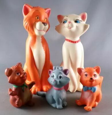 Les Aristochats - Pouets Delacoste - S�rie de 5 Thomas O\'Malley Duchesse Toulouse Marie Berlioz 